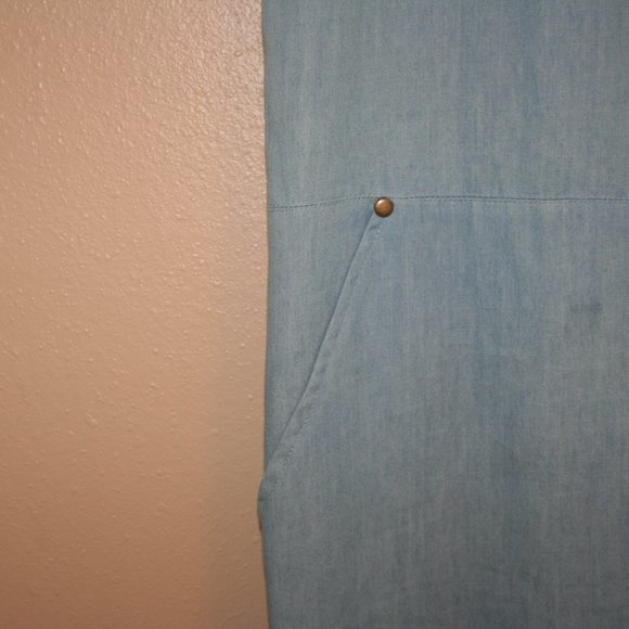 Simply Noelle size L/XL Convertible %100 Cotton Denim Midi Dress - Picture 5 of 6